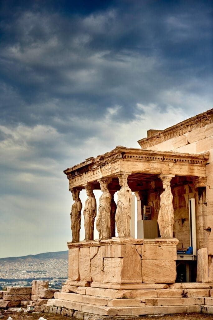 The Caryatid porch of the Erechtheion on the Acropolis in Athens